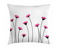 Pink Daisy Blossoms Pillow Cover