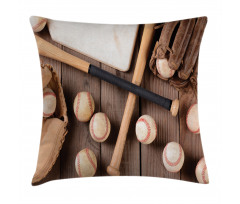 Bats Balls and Gloves Pillow Cover
