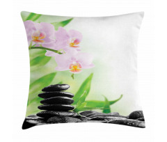 Basalt Stones Orchid Pillow Cover