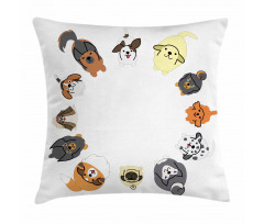 Various Cartoon Dog Design Pillow Cover