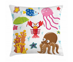 Underwater Wildlife Fun Pillow Cover