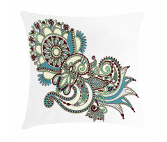 Traditional Ornate Flower Pillow Cover
