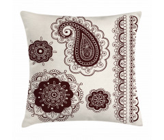 Tattoo Like Doodle Paisley Pillow Cover