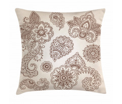 Monochrome Paisley Doodle Pillow Cover