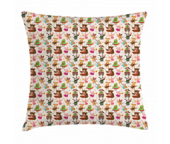 Toys Playing Teddy Bear Pillow Cover