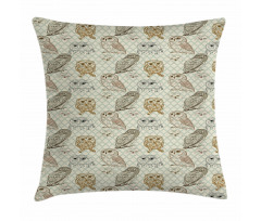 Sketch Cat Looking Birds Pillow Cover