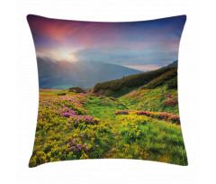 Summer Scene Flowers Pillow Cover