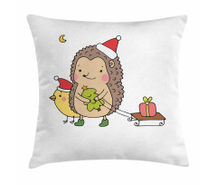 Cartoon Bird and Tree Pillow Cover