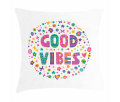 Word Art Positive Pillow Cover