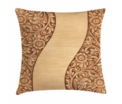 Monochrome Tones Ornate Wood Pillow Cover