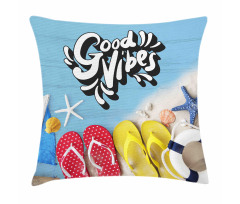 Flip Flops Summer Pillow Cover