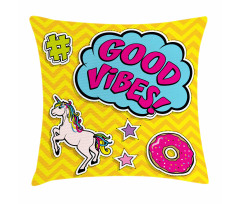 Unicorn Donut Fun Pillow Cover