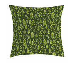 Patterned Green Leaves Pillow Cover