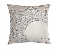 Medallion Lace Ornate Pearl Pillow Cover