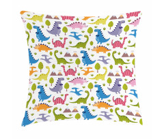 Dinosaurs Colorful Pillow Cover