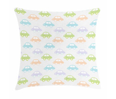 Pastel Cars Pattern Pillow Cover