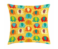 Elephants Ornaments Pillow Cover