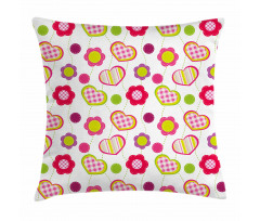 Patchwork Flowers Hearts Pillow Cover