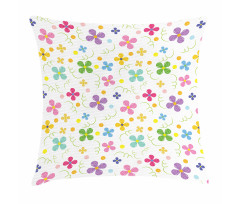 Spring Daisies Dots Sketch Pillow Cover