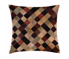 Antique Brown Toned Grid Pillow Cover