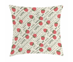 Retro Strawberry Love Pillow Cover