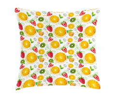 Fresh Citrus Kiwi Lemon Pillow Cover