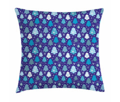 Snowflakes Xmas Trees Pillow Cover