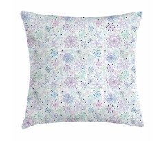 Pastel Snowflakes Joyful Pillow Cover