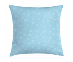 Soft Snowfall on Blue Pillow Cover