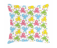 Cheerful Ocean Animals Pillow Cover