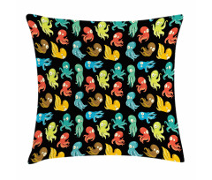 Funny Sea Characters Pillow Cover