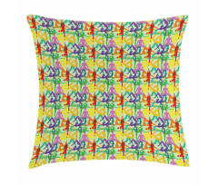 Colorful Poses Eastern Asia Pillow Cover