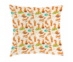 Stretching Fox East Asian Pillow Cover