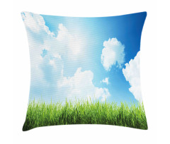 Sunny Day Grass Clouds Pillow Cover