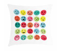 Abstract Watercolor Faces Pillow Cover