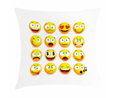 Smiley Faces Composition Pillow Cover