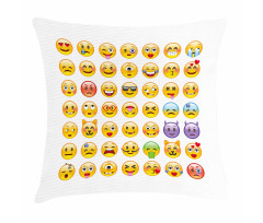 Many Emoticons Aliens Pillow Cover