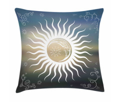 Celestial Body Silhouettes Pillow Cover