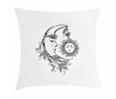 Feathers Ornate Lunar Sky Pillow Cover