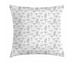 Monochrome Doodle Art Pillow Cover