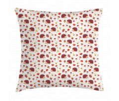 Autumn Hedgehog Acorns Pillow Cover