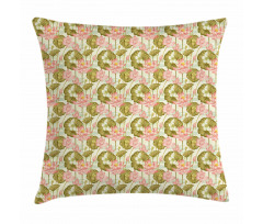 Exotic Foliage Butterfly Pillow Cover