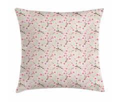 Flowering Cherry Blooms Pillow Cover