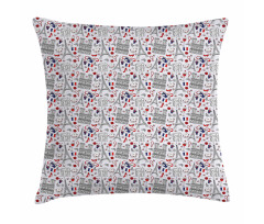 French Travel Pattern Pillow Cover