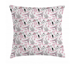 Love in Paris Bridal Pink Pillow Cover