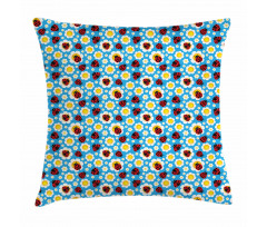 Abstract Daisies Bugs Pillow Cover