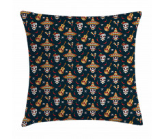 Skull Sombrero Chili Pillow Cover
