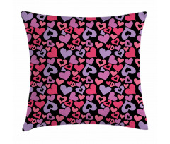 Pinkish Hearts Valentines Pillow Cover