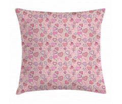Romantic Doodle Heart Pillow Cover