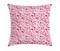 Pinkish Curls Soft Hearts Pillow Cover